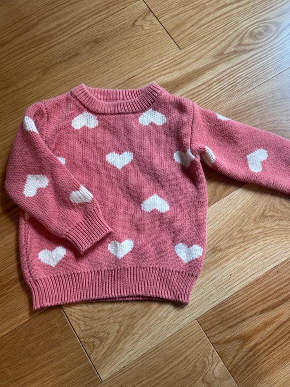 100% Cotton Pink Heart Sweater